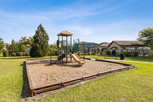 community play area featuring a yard