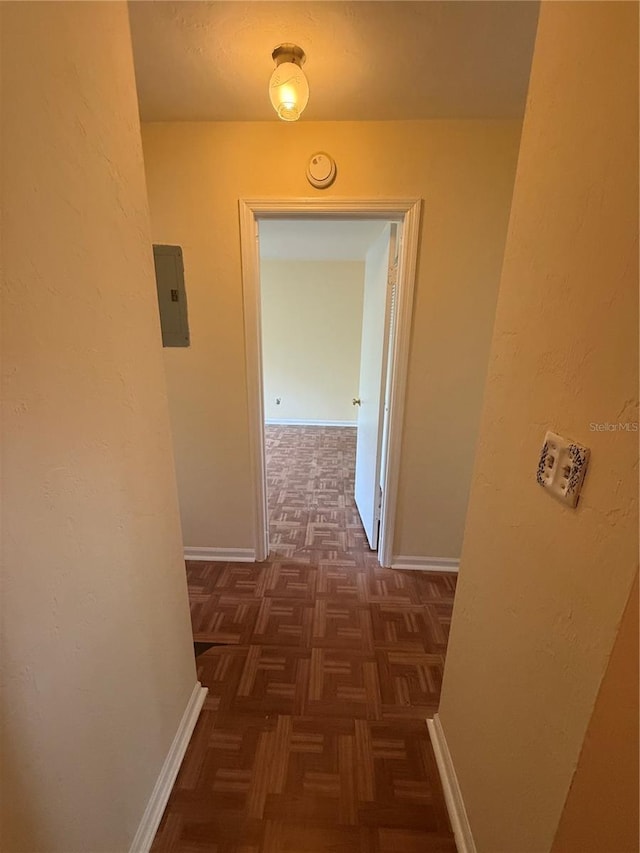 2102 69th Dr, Gainesville, FL 32608 - hallway featuring baseboards and electric panel