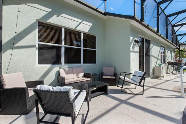 690 Cascading Creek Ln, Winter Garden, FL 34787 - view of patio with glass enclosure and an outdoor living space