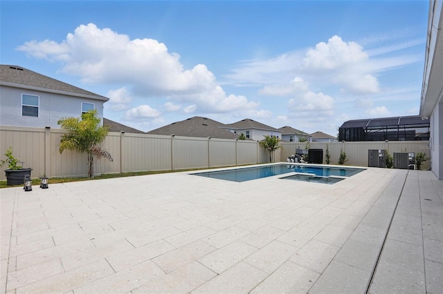 4779 Cragmere Loop, Clermont, FL 34711 - view of pool with cooling unit, a patio, a fenced in pool, and a fenced backyard