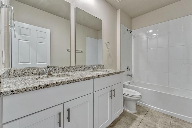 439 Sarah Nicole Way, New Smyrna Beach, FL 32168 - full bath with toilet, shower / bathtub combination, a sink, and double vanity
