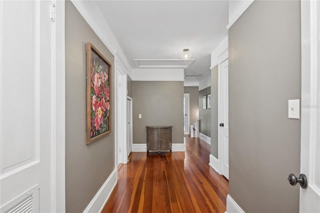 404 N Clara Ave, Deland, FL 32720 - hallway with wood finished floors and attic access