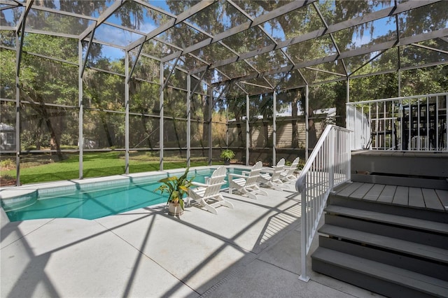 404 N Clara Ave, Deland, FL 32720 - swimming pool with a patio area, a lanai, and a yard