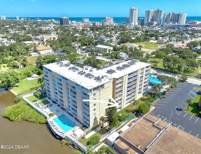 145 N Halifax Ave Unit 205, Daytona Beach, FL 32118 - bird's eye view with a city view and a water view
