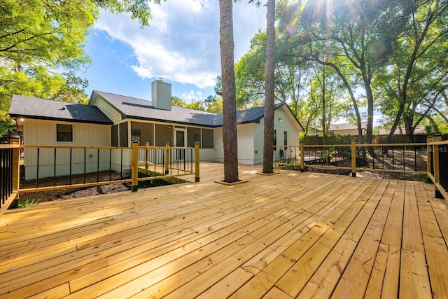 wooden deck with fence