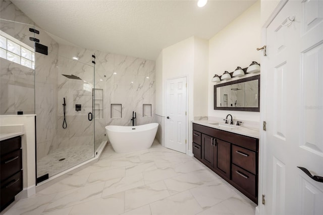 878 Cardinal Pointe Cv, Sanford, FL 32771 - full bath with vanity, marble finish floor, a marble finish shower, and a freestanding bath
