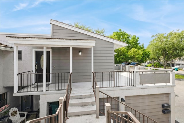exterior space featuring stairway