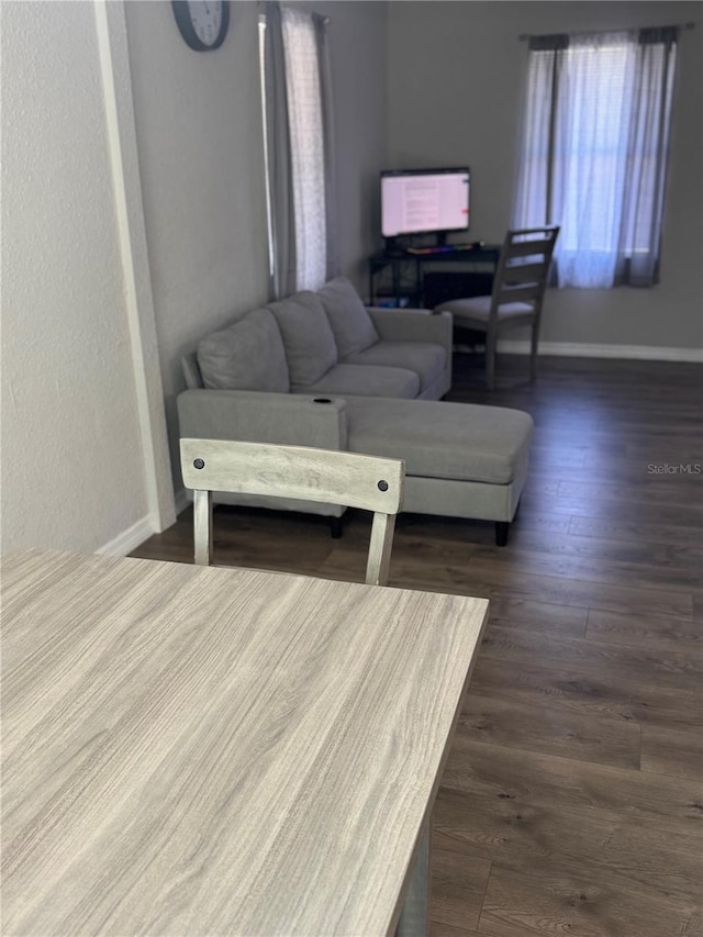 9400 SE 119th St, Belleview, FL 34420 - living room with dark wood finished floors and baseboards