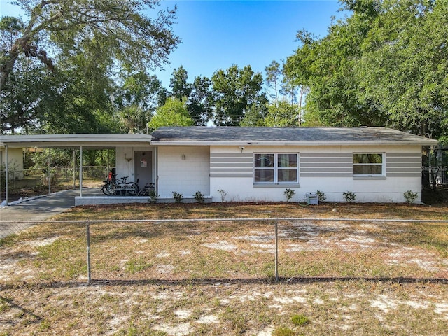 741 Hillview Dr, Altamonte Springs, FL 32714 - single story home with a carport, fence private yard, concrete block siding, and roof with shingles