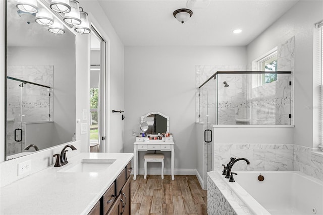 42368 W Cashew Ct, Eustis, FL 32736 - full bathroom with a stall shower, a bath, and vanity