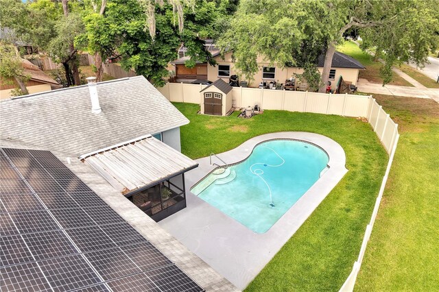 819 Haulover Dr, Altamonte Springs, FL 32714 - view of pool with a storage shed and an outbuilding