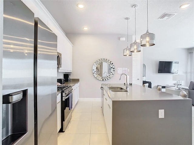 7770 Sandy Ridge Dr Unit 139, Reunion, FL 34747 - kitchen with a sink, white cabinets, appliances with stainless steel finishes, visible vents, and recessed lighting