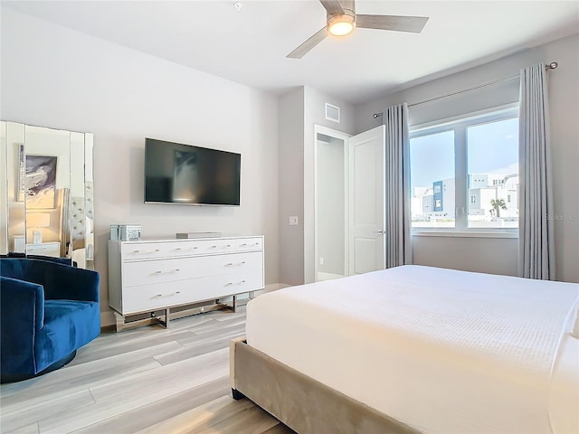 7770 Sandy Ridge Dr Unit 139, Reunion, FL 34747 - bedroom featuring light wood-style flooring, visible vents, and a ceiling fan