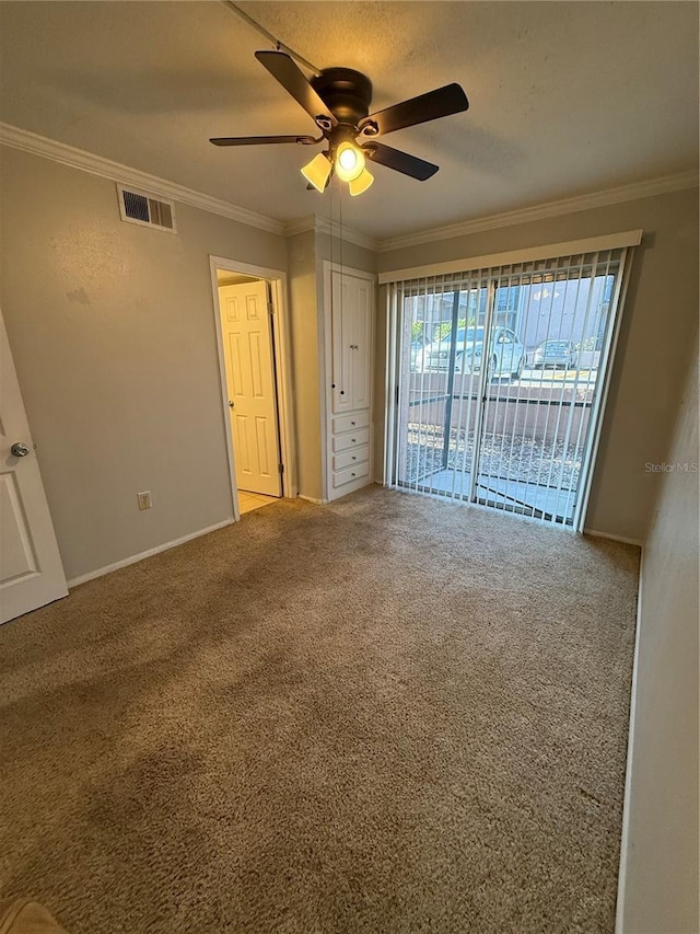 131 Water Front Way Unit 110, Altamonte Springs, FL 32701 - carpeted spare room featuring baseboards, ceiling fan, ornamental molding, and visible vents