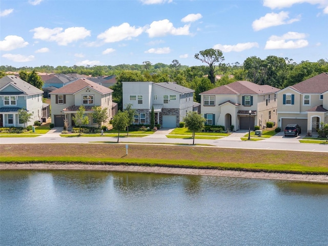 property view of water featuring a residential view