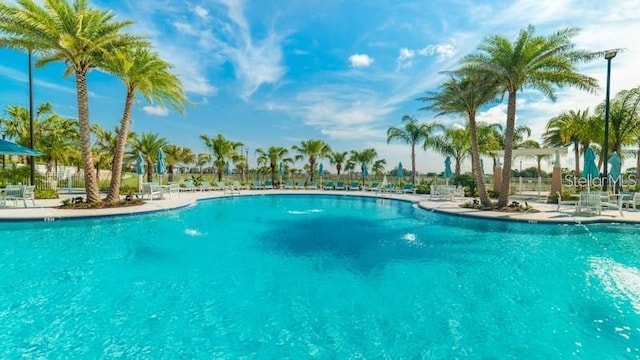 pool featuring a patio area