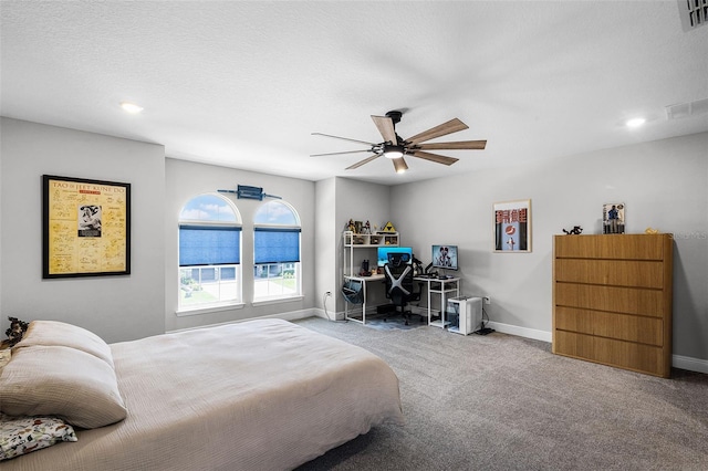 4485 Renly Ln, Clermont, FL 34711 - bedroom with carpet floors, baseboards, ceiling fan, and recessed lighting