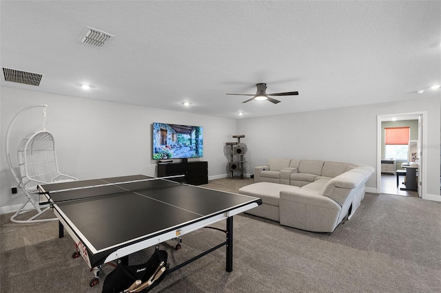 4485 Renly Ln, Clermont, FL 34711 - rec room featuring a ceiling fan, carpet, and recessed lighting