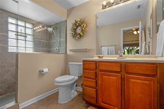 2710 Alabaster Ave, Orlando, FL 32833 - full bathroom with tile patterned floors, visible vents, toilet, vanity, and walk in shower