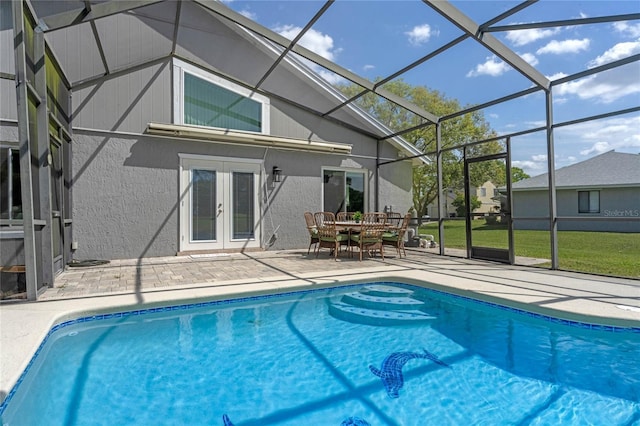 2710 Alabaster Ave, Orlando, FL 32833 - outdoor pool with french doors, a lanai, and a patio