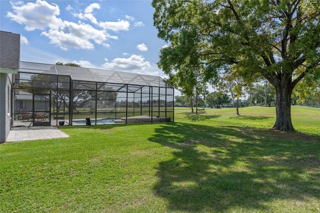 2710 Alabaster Ave, Orlando, FL 32833 - view of yard with a pool, a patio, and glass enclosure