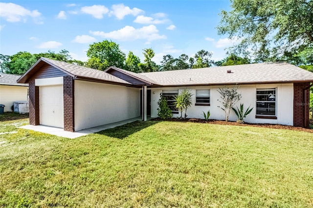 288 Howard Blvd, Longwood, FL 32750 - ranch-style home featuring brick siding, an attached garage, a shingled roof, and a front yard