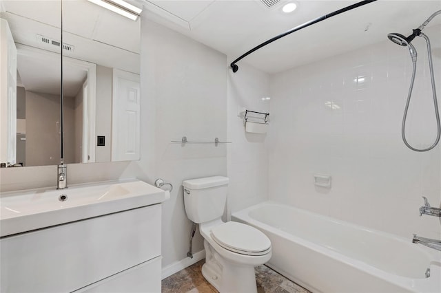 390 Lake Placid Ct Unit 304, Altamonte Springs, FL 32701 - bathroom with toilet, baseboards, visible vents, vanity, and shower / tub combination