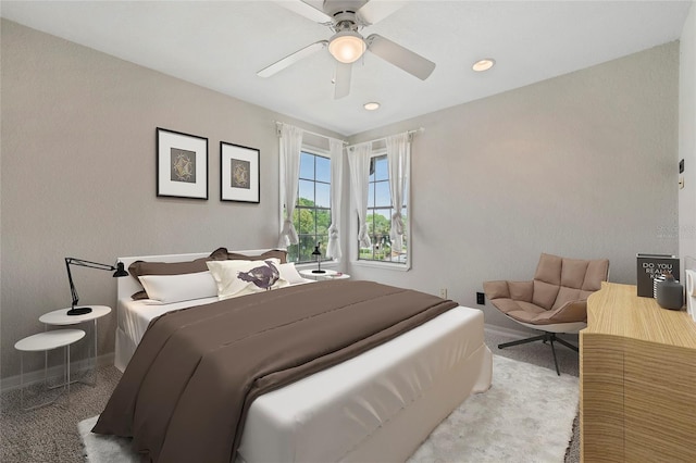 390 Lake Placid Ct Unit 304, Altamonte Springs, FL 32701 - bedroom featuring recessed lighting, carpet flooring, baseboards, and a ceiling fan