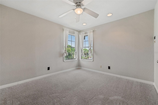 390 Lake Placid Ct Unit 304, Altamonte Springs, FL 32701 - carpeted empty room with ceiling fan, baseboards, and recessed lighting