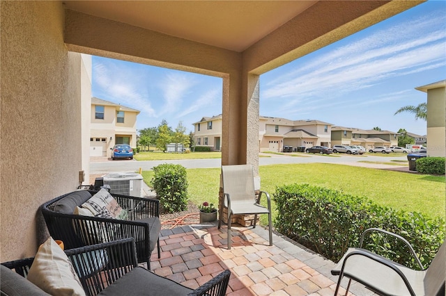 view of patio featuring a residential view
