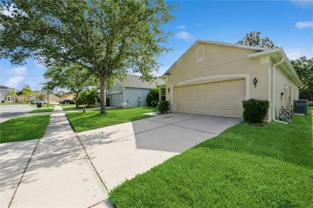 14208 Morning Frost Dr, Orlando, FL 32828 - single story home with concrete driveway, a garage, cooling unit, and a front yard