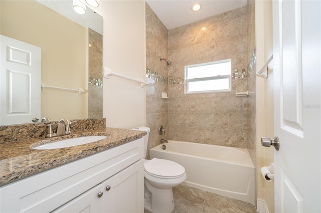 5815 Twisted Oaks Dr, Sebring, FL 33876 - bathroom featuring toilet, shower / bathtub combination, and vanity