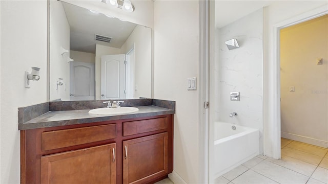 4002 Scarlet Branch Rd, Orlando, FL 32824 - bathroom with vanity,  shower combination, tile patterned flooring, and visible vents