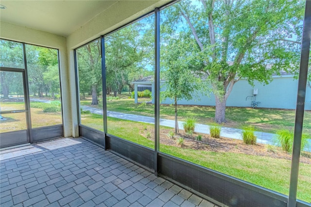 view of unfurnished sunroom