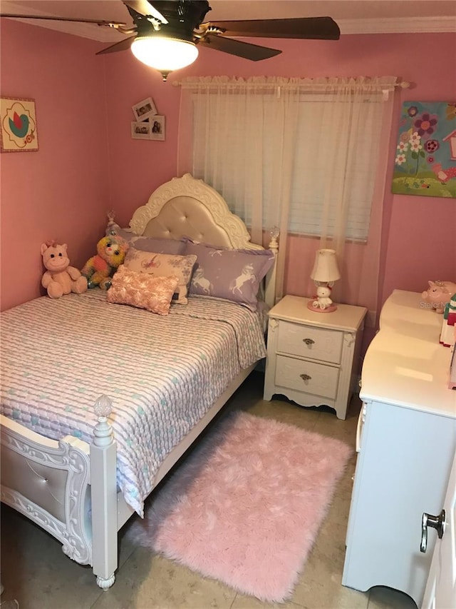 4251 Anthony Ln, Orlando, FL 32822 - bedroom with a ceiling fan and crown molding