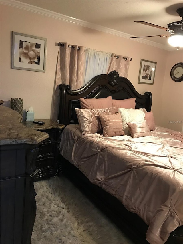 4251 Anthony Ln, Orlando, FL 32822 - bedroom featuring ceiling fan and ornamental molding