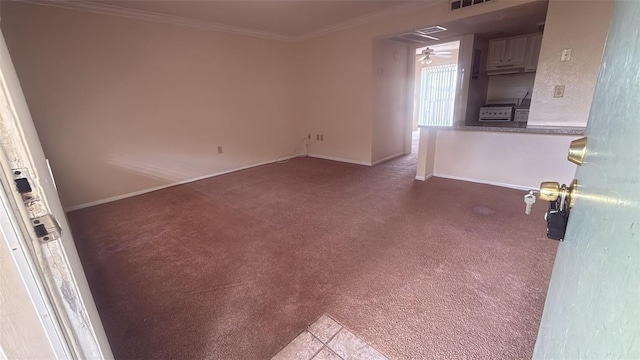128 Water Front Way Unit 300, Altamonte Springs, FL 32701 - interior space with crown molding, baseboards, carpet flooring, and visible vents