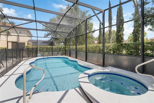 4201 Oakview Dr, Davenport, FL 33837 - view of swimming pool with a lanai and a pool with connected hot tub