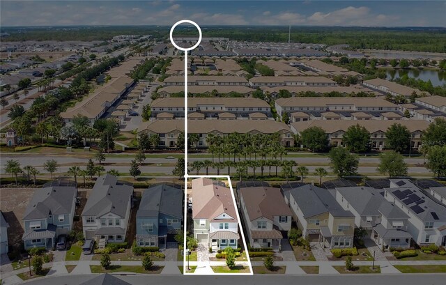 8951 Amelia Downs Trl, Kissimmee, FL 34747 - aerial view of residential area featuring property parcel outlined