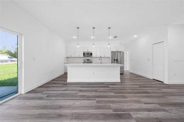 6257 SW 153 Rd Ln, Ocala, FL 34473 - kitchen with recessed lighting, appliances with stainless steel finishes, a center island with sink, and a sink