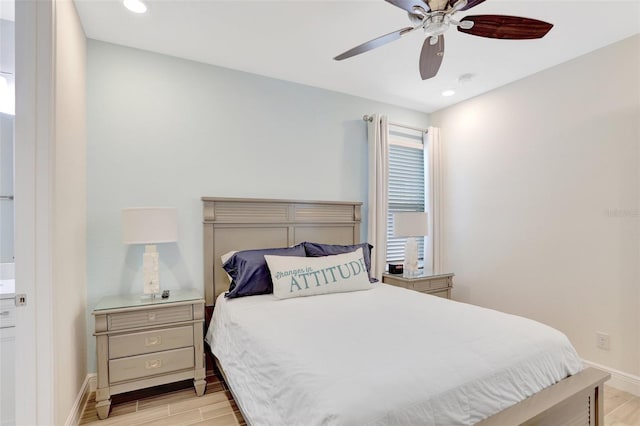 8044 Lost Shaker Ln, Kissimmee, FL 34747 - bedroom featuring light wood finished floors, recessed lighting, baseboards, and a ceiling fan