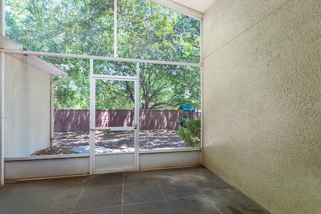 view of unfurnished sunroom