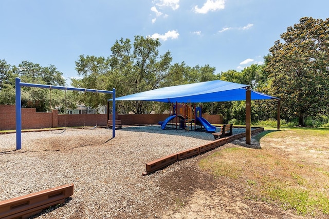 communal playground with fence
