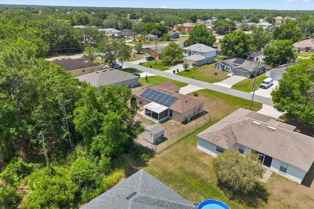 aerial view featuring a residential view