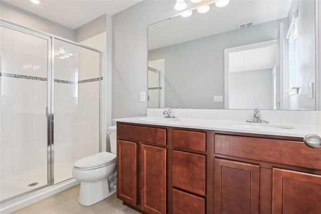 6013 Blue Lily Way, Winter Garden, FL 34787 - full bathroom featuring tile patterned floors, a shower stall, and double vanity