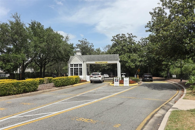 view of road featuring curbs