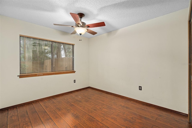 1105 Mill Run Cir, Apopka, FL 32703 - empty room with a ceiling fan, hardwood / wood-style floors, baseboards, and a textured ceiling