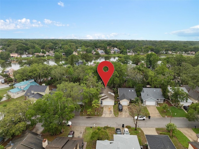 1105 Mill Run Cir, Apopka, FL 32703 - view of property location with a large body of water, nearby suburban area, and a tree filled landscape
