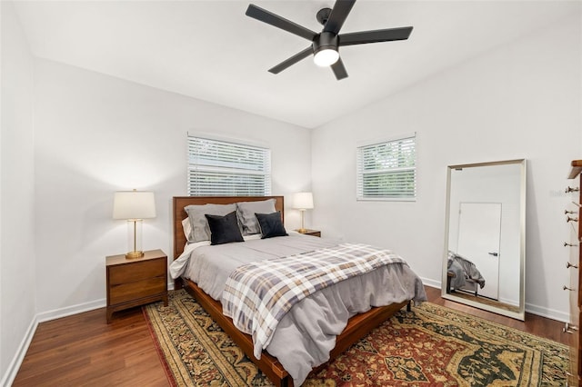 1424 W New Hampshire St, Orlando, FL 32804 - bedroom featuring baseboards, ceiling fan, and wood finished floors