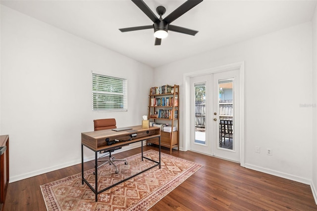 1424 W New Hampshire St, Orlando, FL 32804 - office space with baseboards, ceiling fan, and wood finished floors